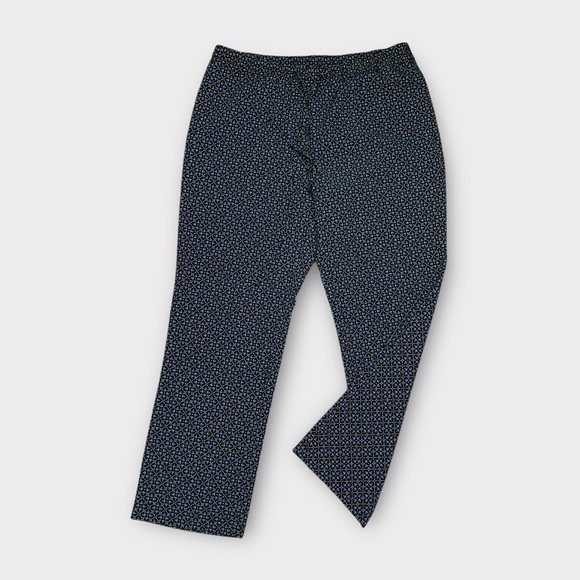 Talbots Blue White Drawstring Ankle Pants - Picture 1 of 8
